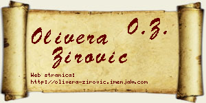 Olivera Žirović vizit kartica